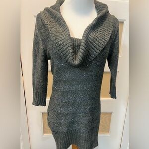 BCX Charcoal Cowl Neck Sweater Size S